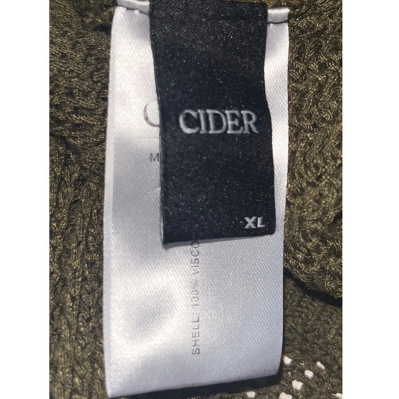CIDER Olive Green Star Knit Sweater XL Sheer Mesh Pullover Grunge Indie Y2K - Picture 3 of 5